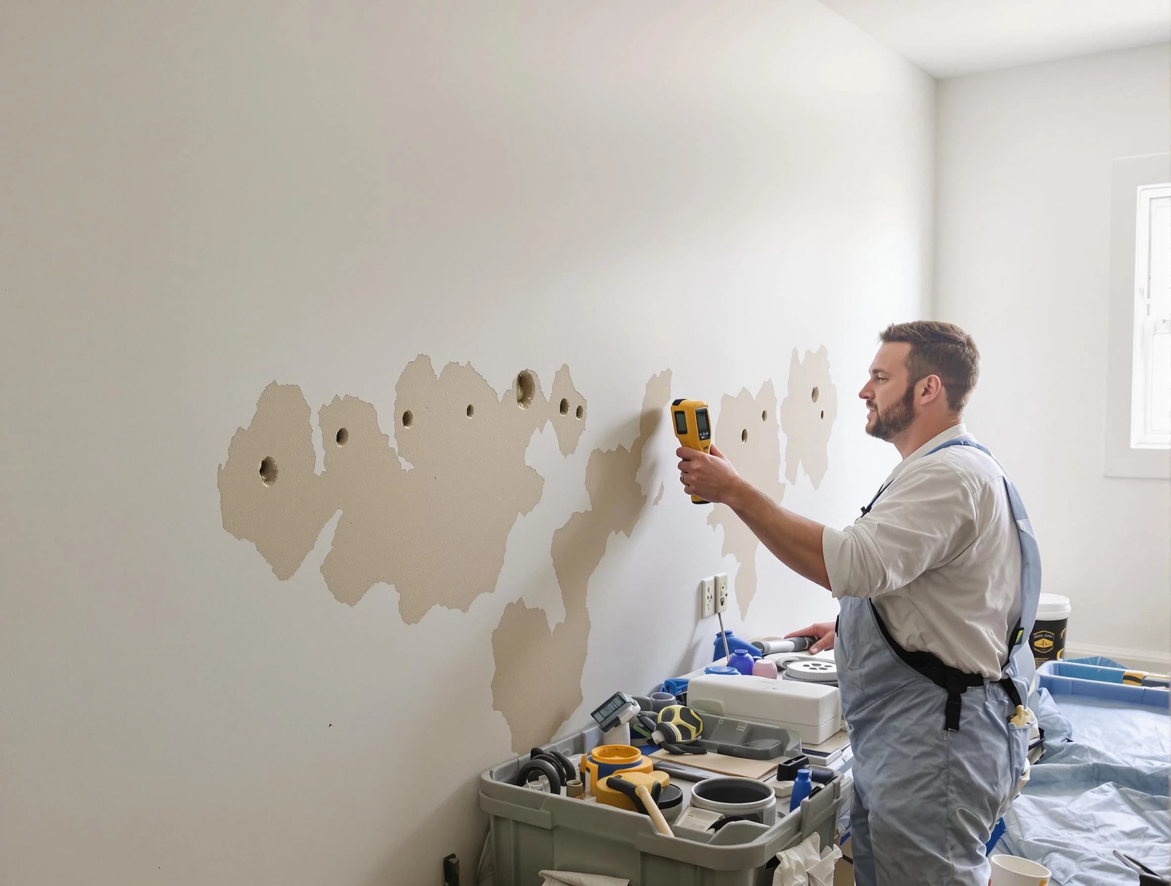 Macedonia House Painters repairing damaged drywall in Macedonia