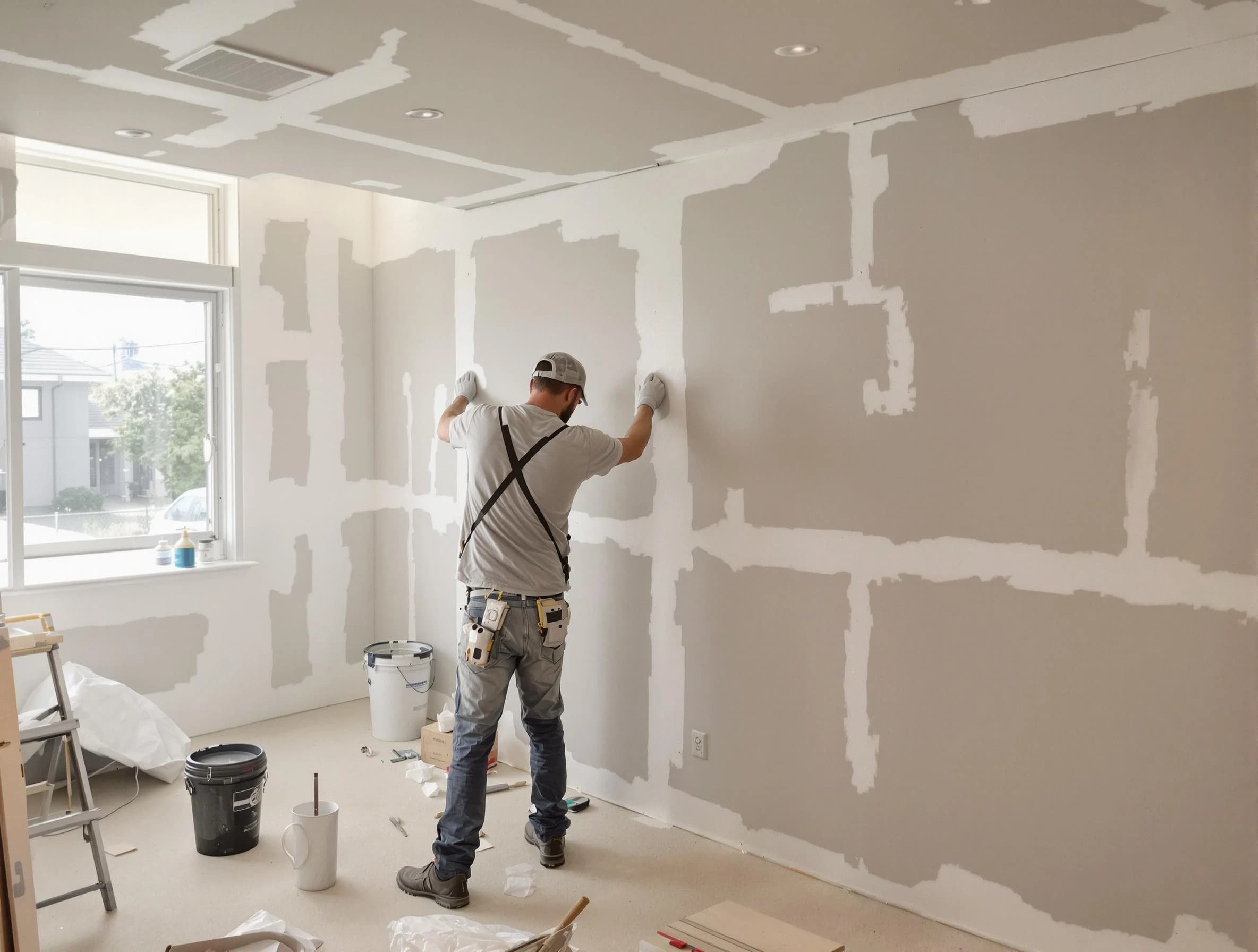 Macedonia House Painters performing drywall taping and mudding in Macedonia